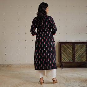  Pochampally Ikat Weave Cotton Long Kurta for Women