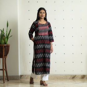  Pochampally Ikat Weave Cotton Long Kurta for Women