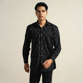  Pochampally Ikat Weave Cotton Men Full Sleeve Shirt 25 
