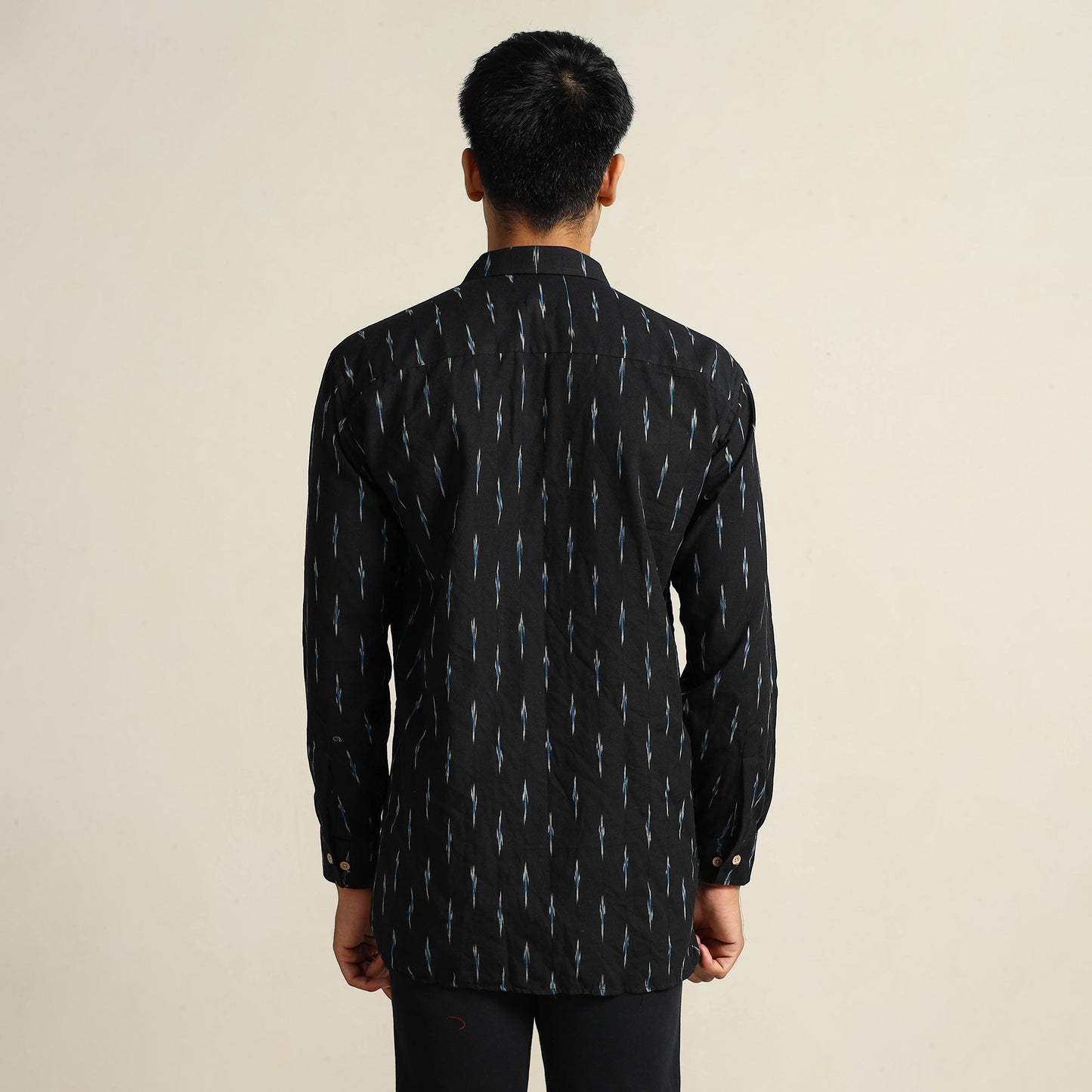  Pochampally Ikat Weave Cotton Men Full Sleeve Shirt 25 