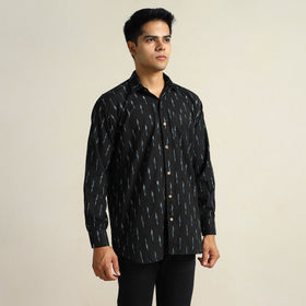  Pochampally Ikat Weave Cotton Men Full Sleeve Shirt 25 