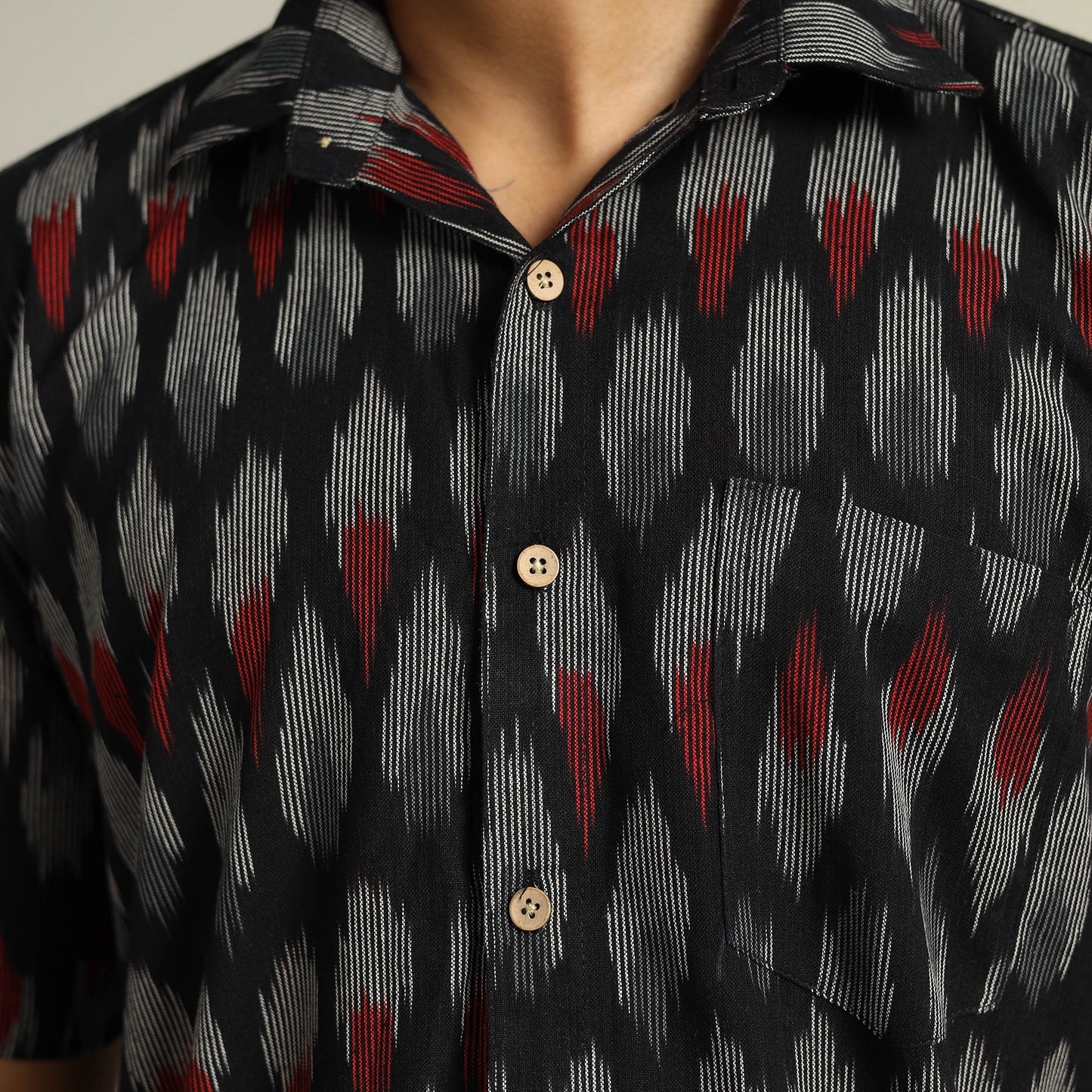Buy Pochampally Ikat Weave Cotton Men Half Sleeve Shirt 08 Online at iTokri.com
