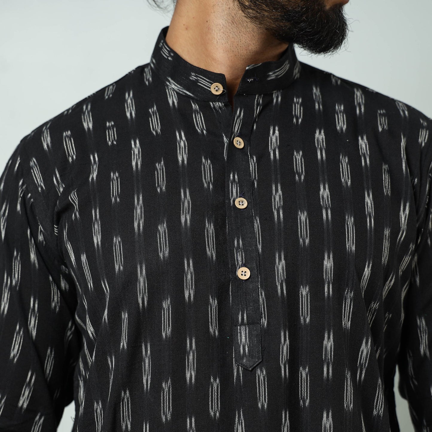 Buy Pochampally Ikat weave Cotton Men's Short Kurta Online at iTokri.com