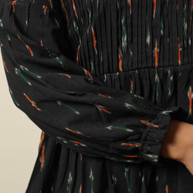 Buy Pochampally Ikat Weave Cotton Pintuck Flared Dress 03 Online l iTokri.com