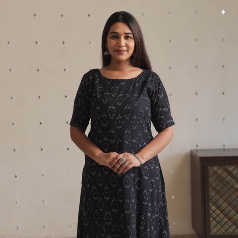 Pochampally Ikat Weave Cotton Straight Kurta for Women