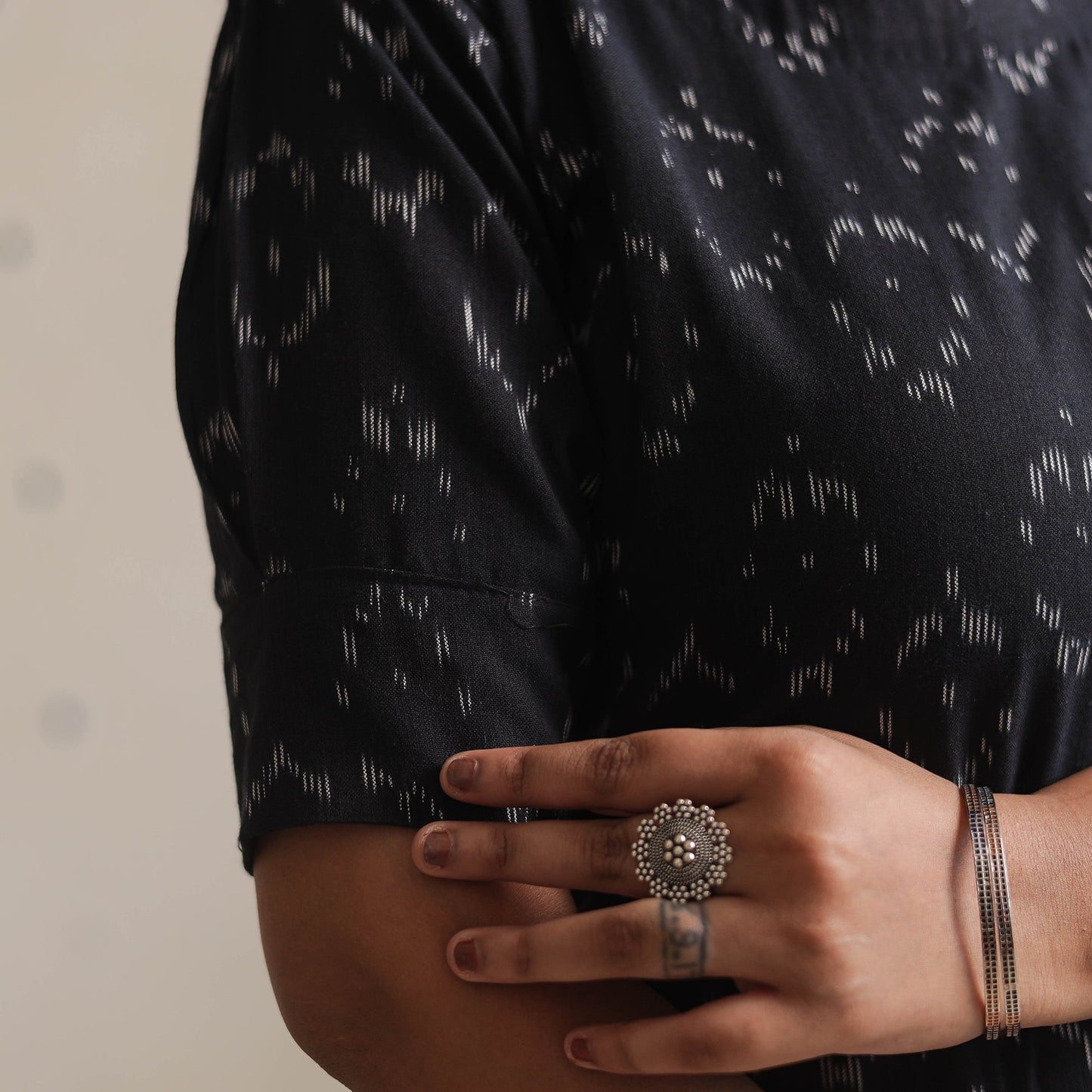 Pochampally Ikat Weave Cotton Straight Kurta for Women