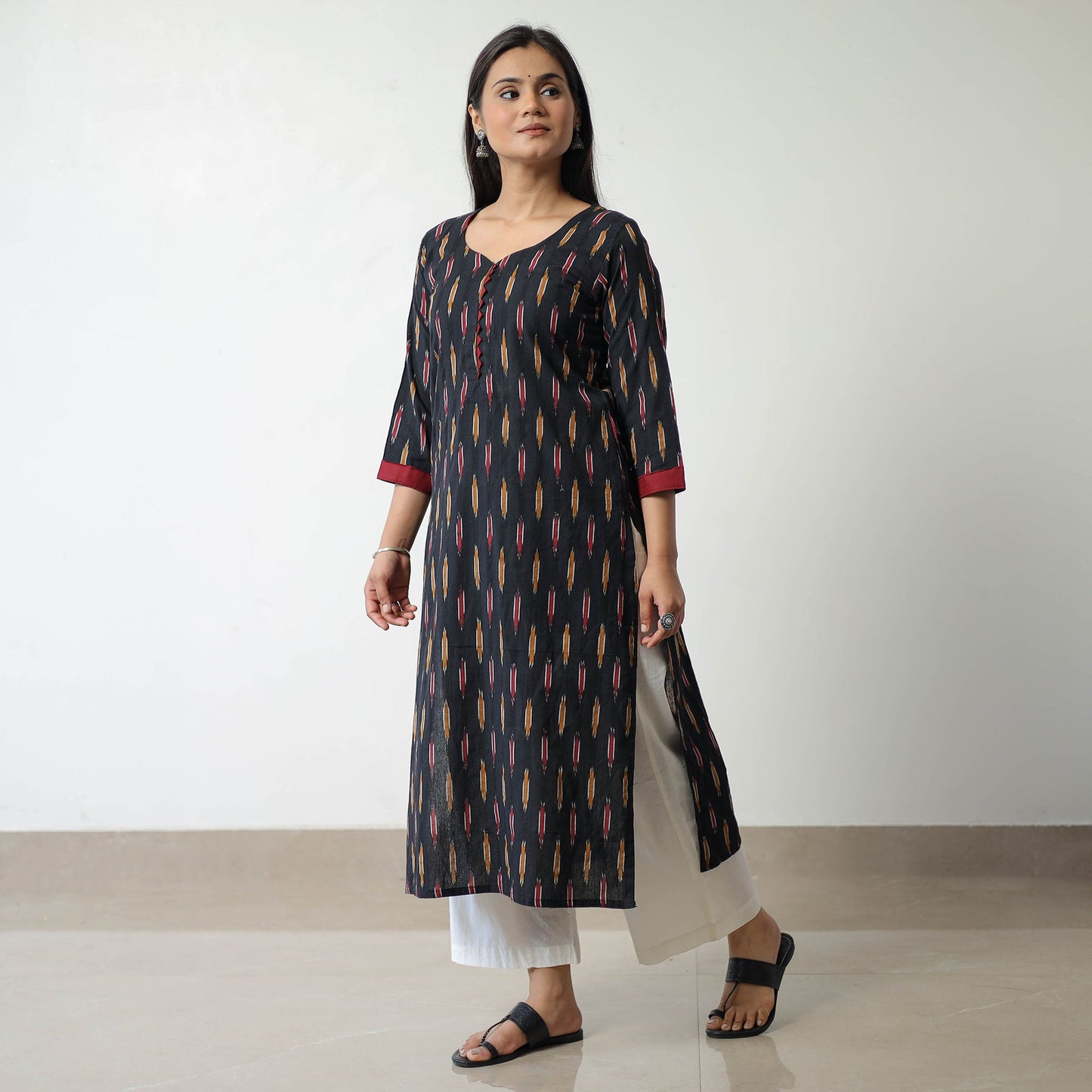   Pochampally Ikat Weave Cotton Straight Kurta 07 