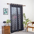Black - pochampally ikat weave pure cotton fabric door