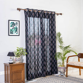 Black - pochampally ikat weave pure cotton fabric door