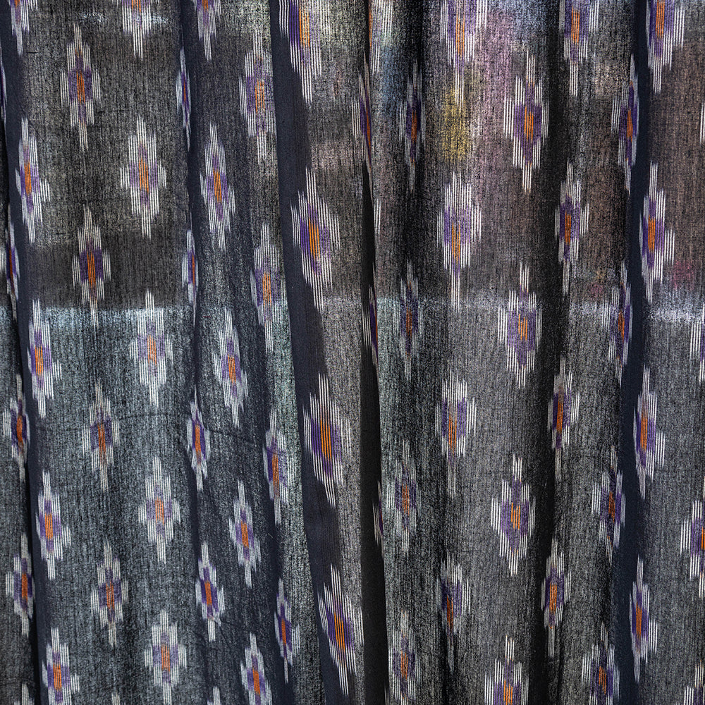 Black - pochampally ikat weave pure cotton fabric door