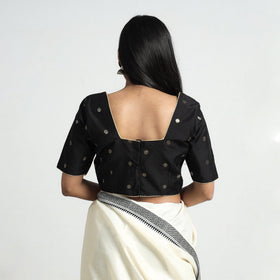 Buy Polka Dot Zari Buti Viscose Silk Stitched Blouse Online at iTokri.com