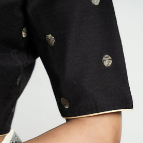 Buy Polka Dot Zari Buti Viscose Silk Stitched Blouse Online at iTokri.com