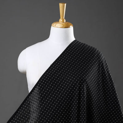 Buy Black Prewashed Cotton Jacquard Fabric Online 