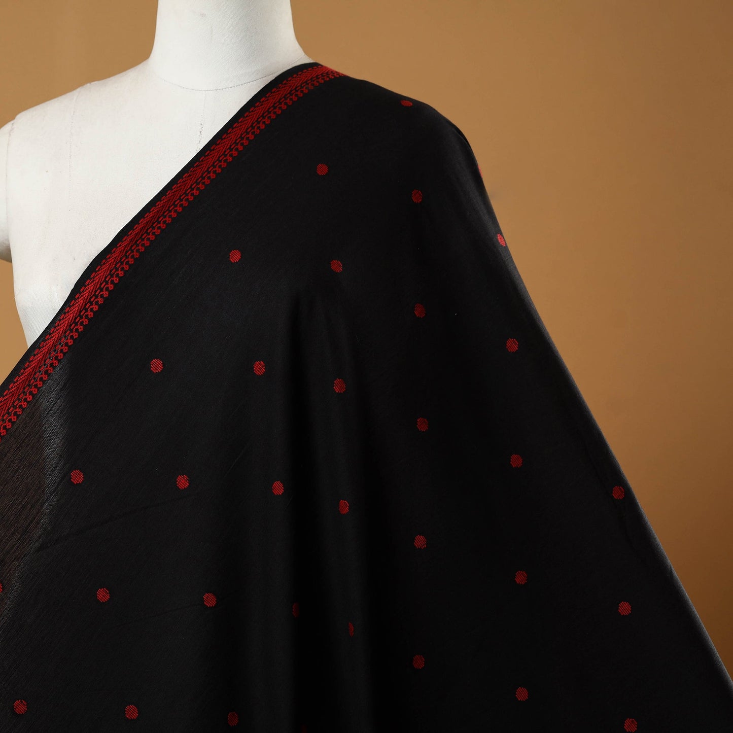 Black - prewashed cotton jacquard fabric 02 - handcrafted