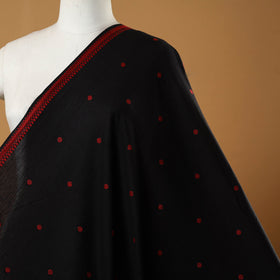 Black - prewashed cotton jacquard fabric 02 - handcrafted