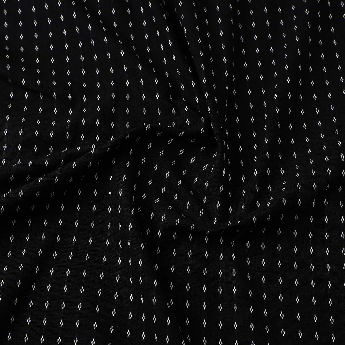 Buy Black Prewashed Cotton Jacquard Fabric Online 
