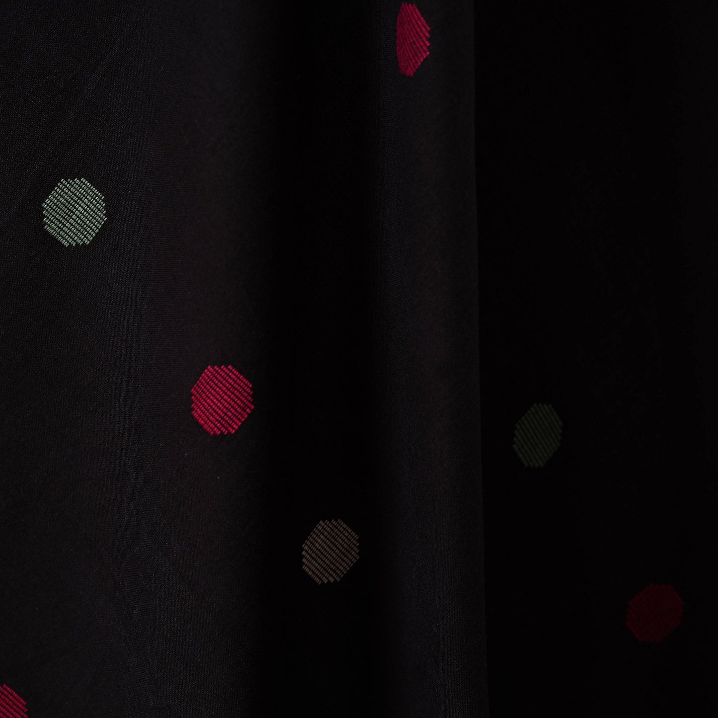 Black - prewashed cotton jacquard fabric 03 - handcrafted