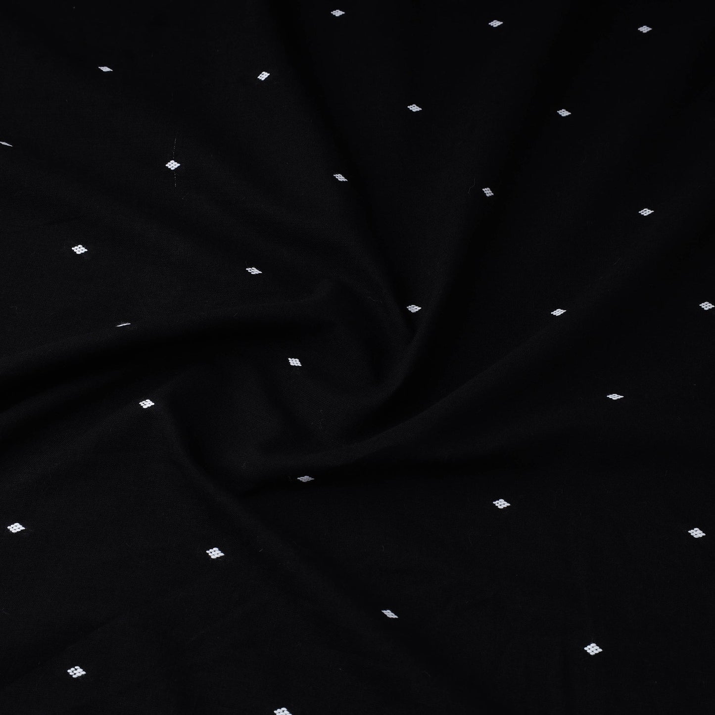 Black Prewashed Cotton Jacquard Fabric