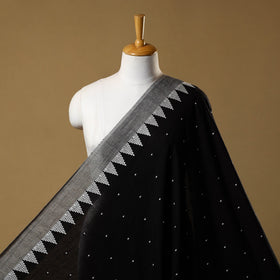 Black Prewashed Cotton Jacquard Fabric