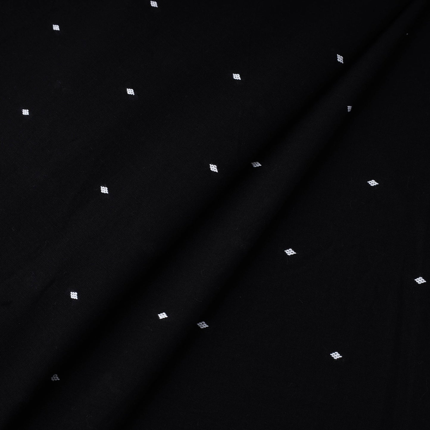 Black Prewashed Cotton Jacquard Fabric