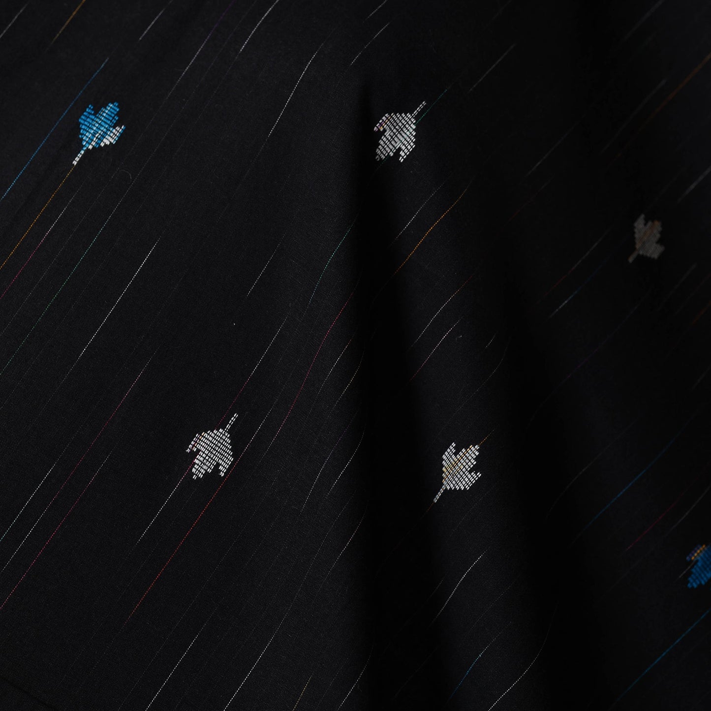 Black - prewashed cotton jacquard fabric 07 - handcrafted