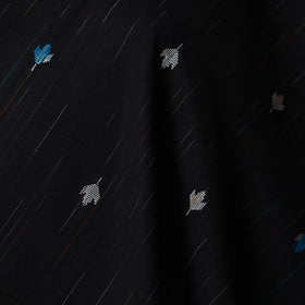 Black - prewashed cotton jacquard fabric 07 - handcrafted