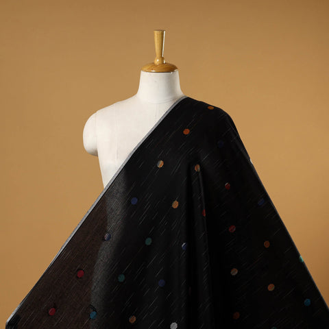 Black - prewashed cotton jacquard fabric 07 - handcrafted