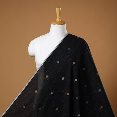 Black - prewashed cotton jacquard fabric 07 - handcrafted