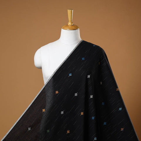 Black - prewashed cotton jacquard fabric 07 - handcrafted