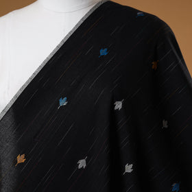 Black - prewashed cotton jacquard fabric 07 - handcrafted