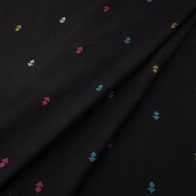 Black Prewashed Cotton Jacquard Fabric