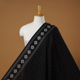 Black - prewashed cotton jacquard fabric 08 - handcrafted