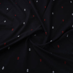 Black Prewashed Cotton Jacquard Fabric