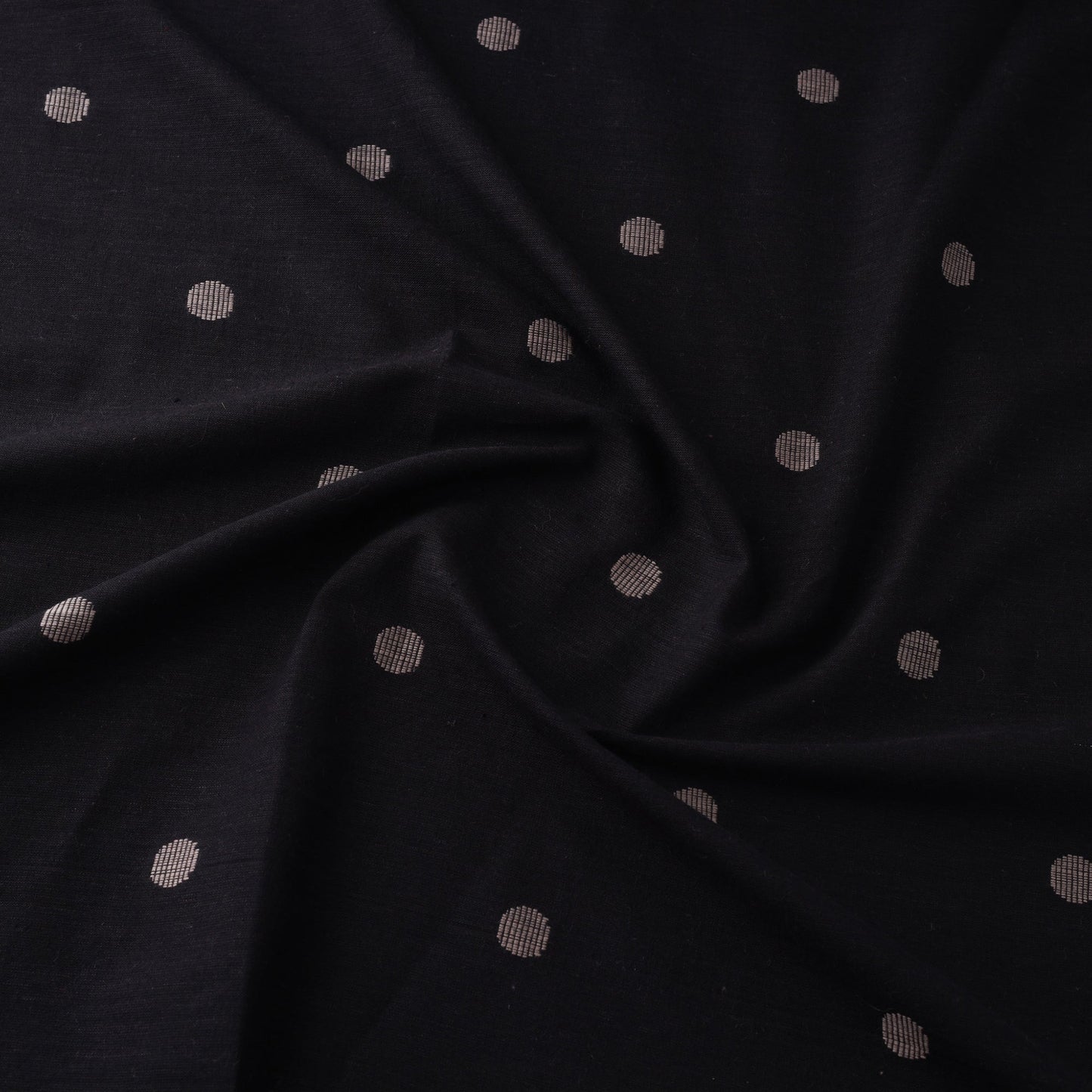 Black Prewashed Cotton Jacquard Fabric