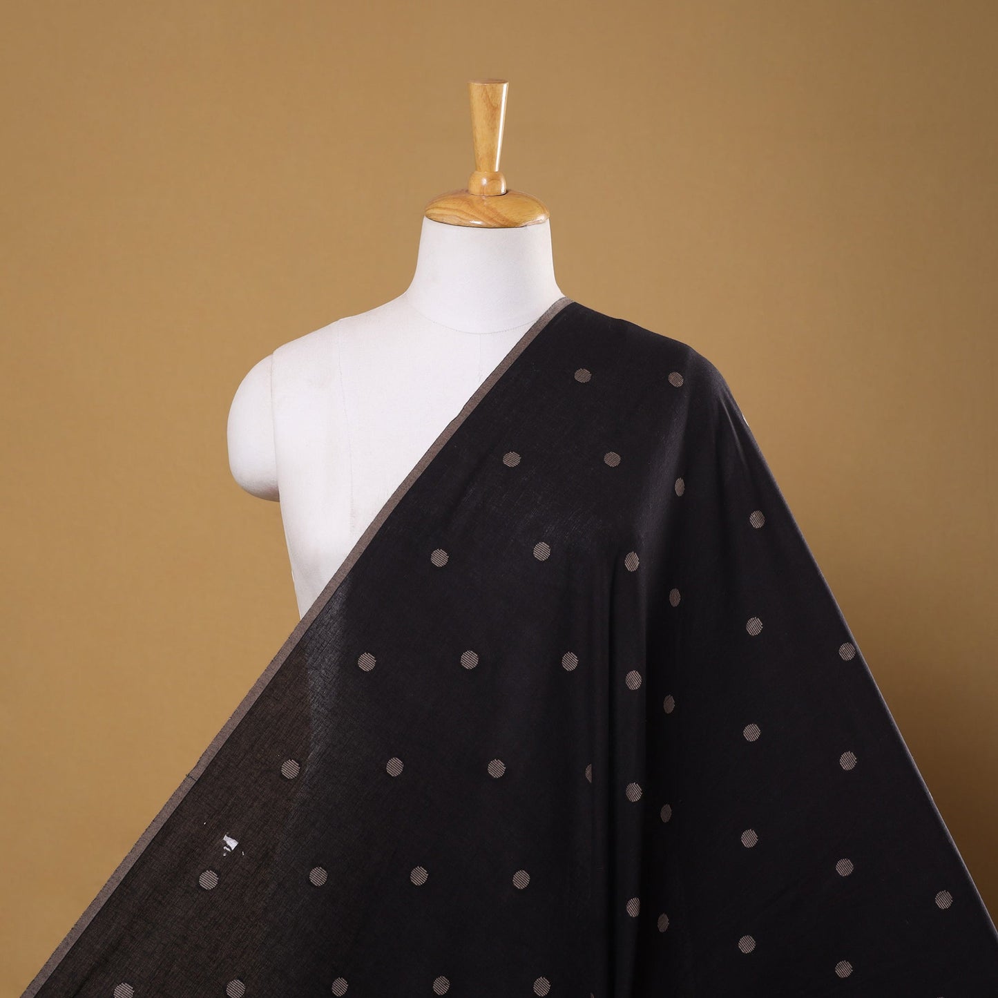 Black Prewashed Cotton Jacquard Fabric