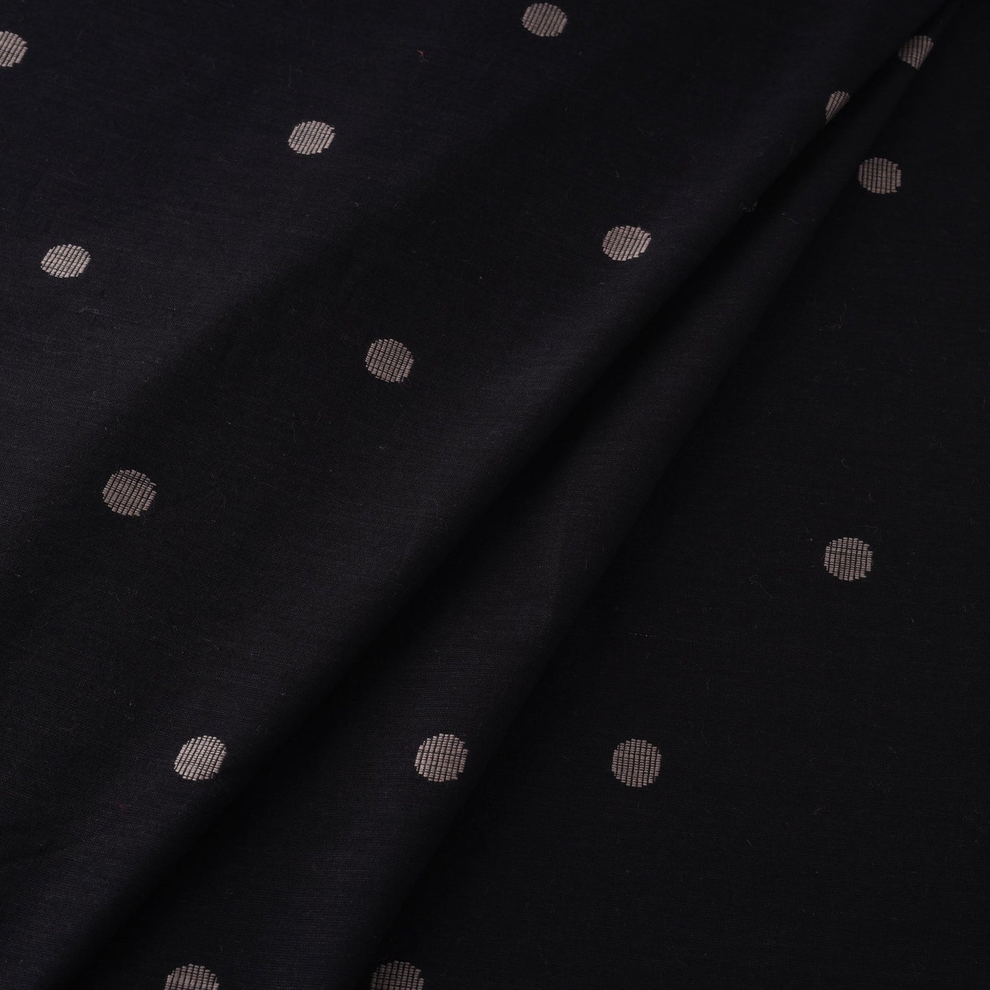 Black Prewashed Cotton Jacquard Fabric