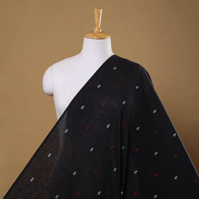 Black Prewashed Cotton Jacquard Fabric