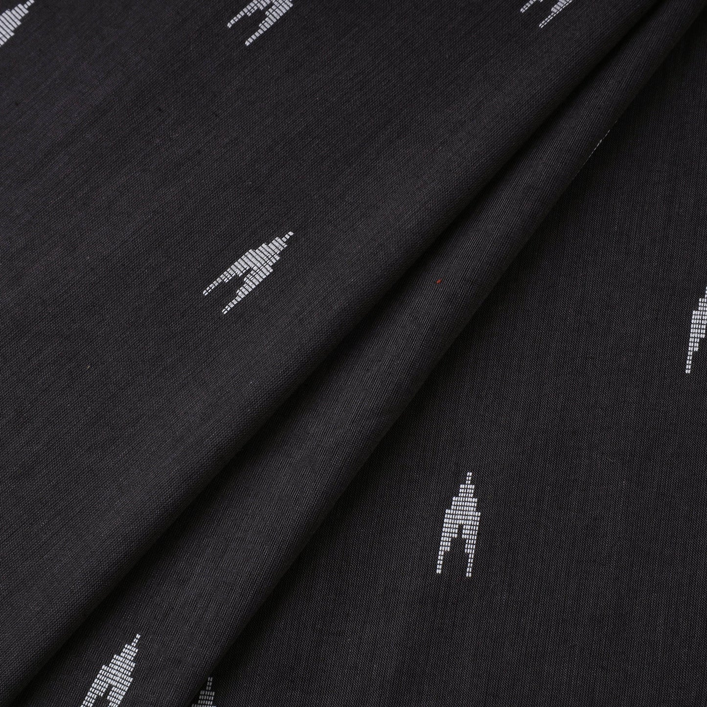 Black Prewashed Cotton Jacquard Fabric