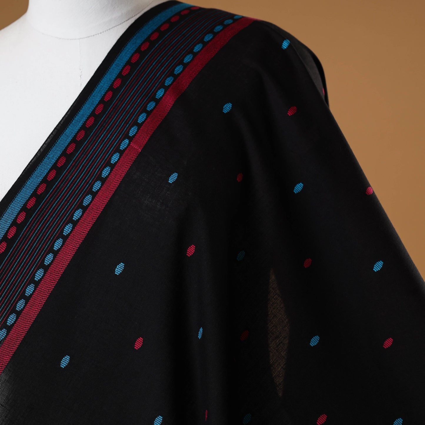 Black - prewashed cotton jacquard fabric 16 - handcrafted