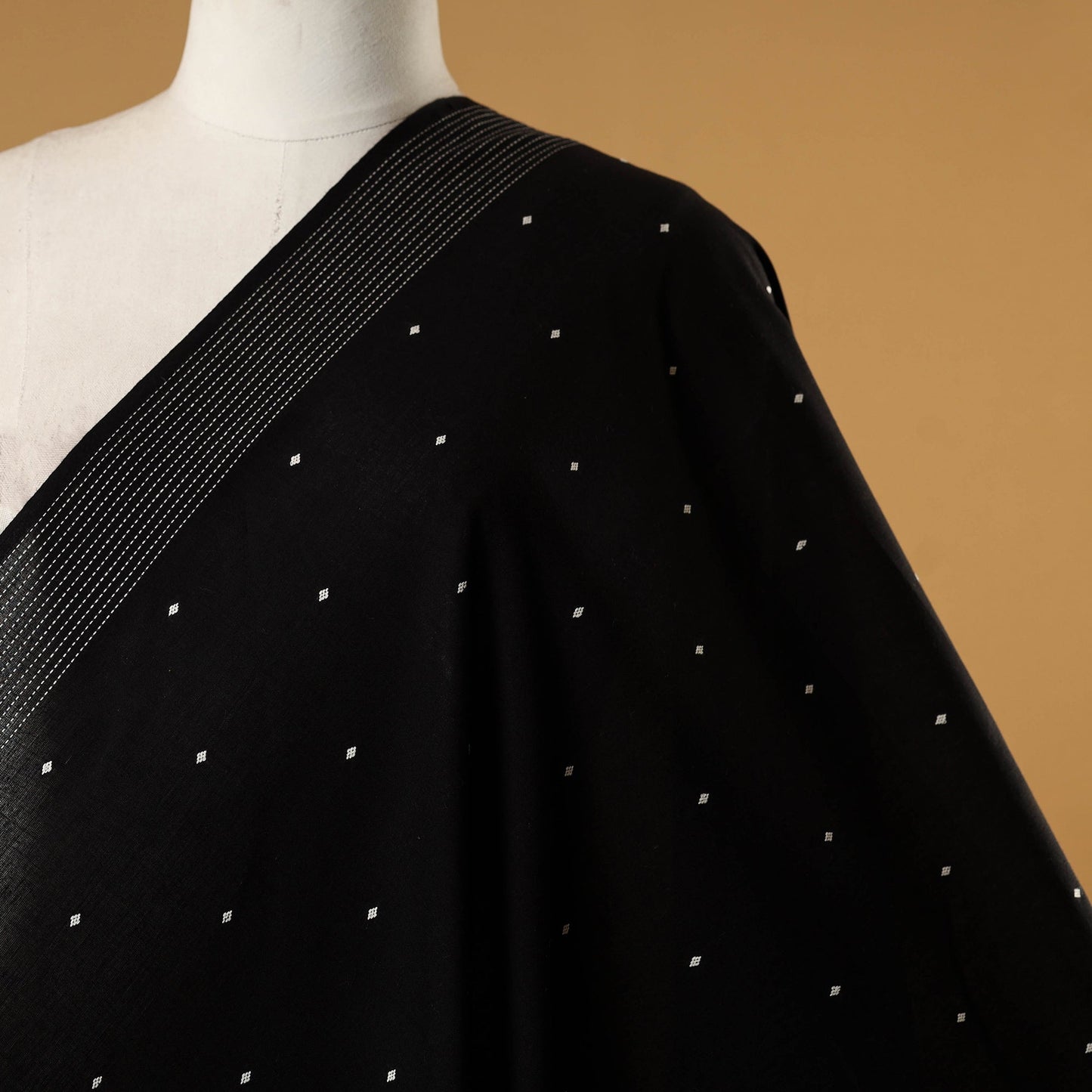 Black - prewashed cotton jacquard fabric 18 - handcrafted