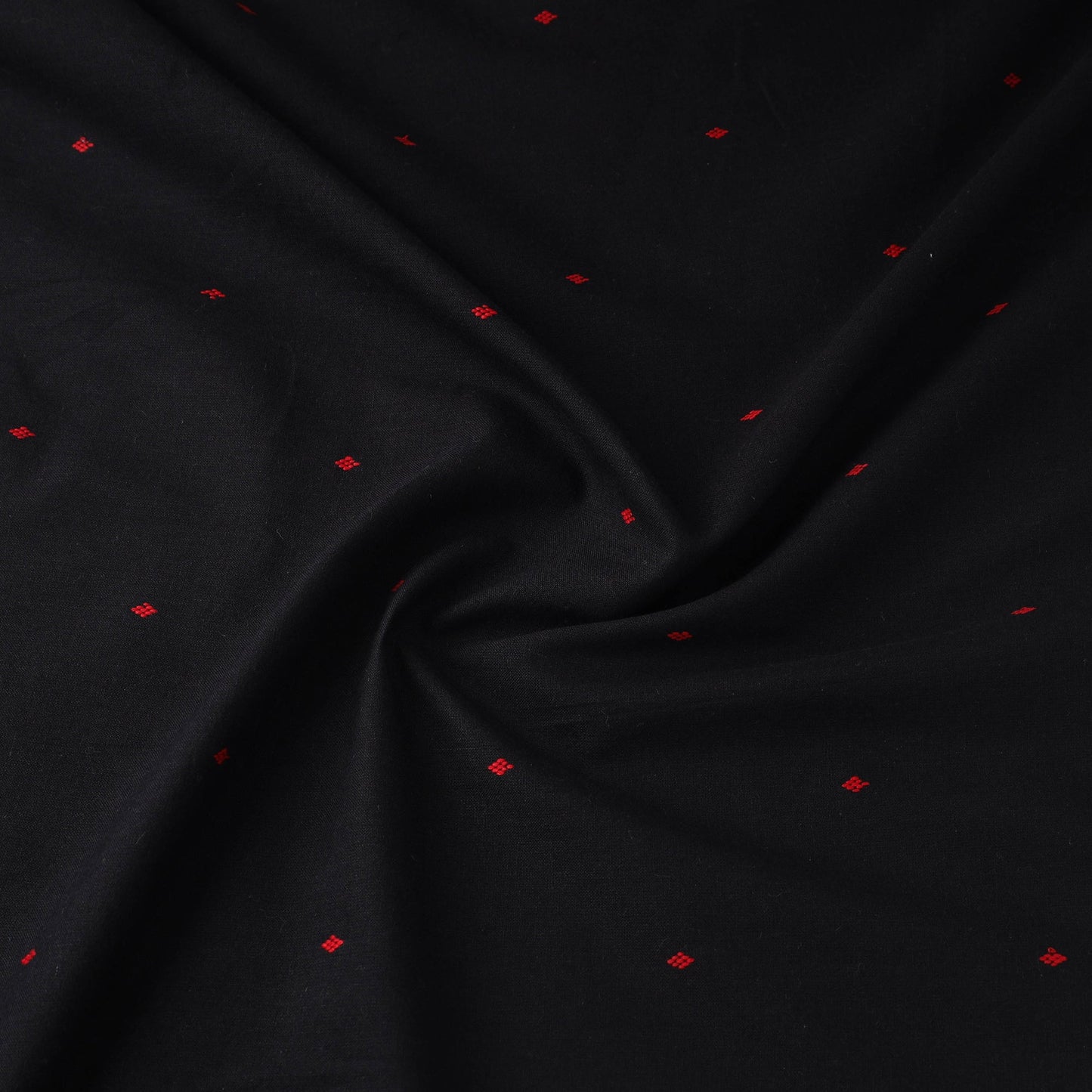 Black Prewashed Cotton Jacquard Fabric