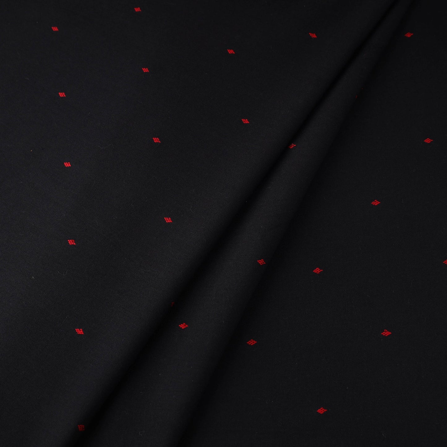 Black Prewashed Cotton Jacquard Fabric