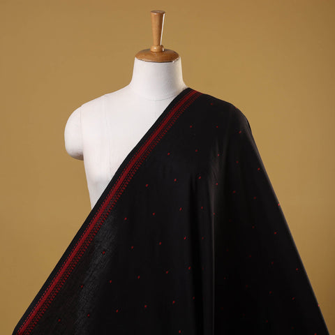 Black Prewashed Cotton Jacquard Fabric