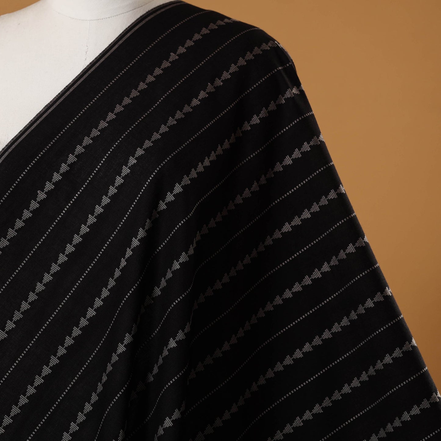 Black - prewashed cotton jacquard fabric 25 - handcrafted