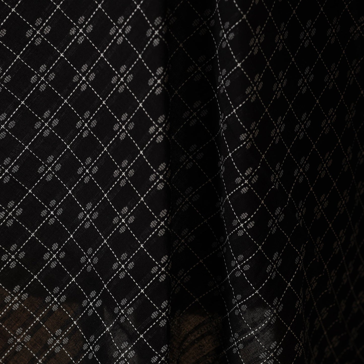 Black - prewashed cotton jacquard fabric 36 - handcrafted