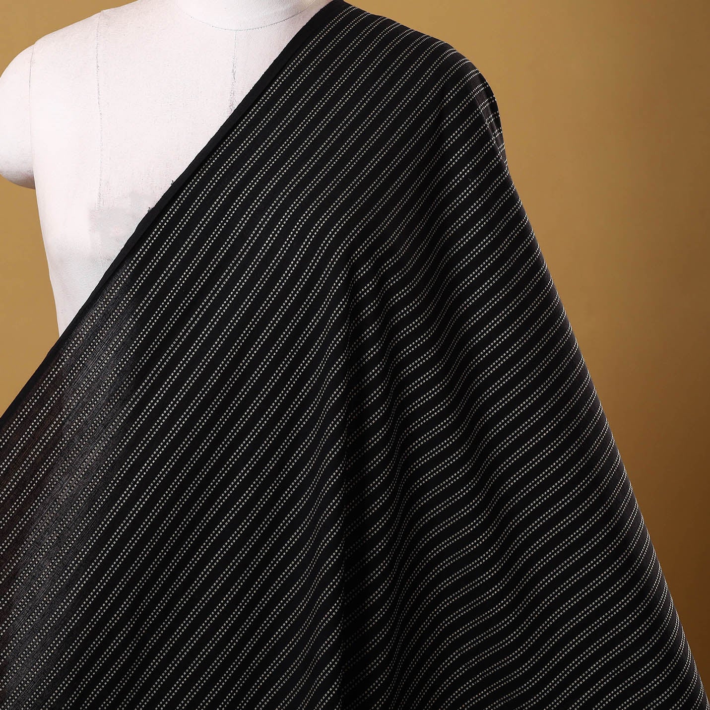 Black - prewashed cotton jacquard weave fabric 01