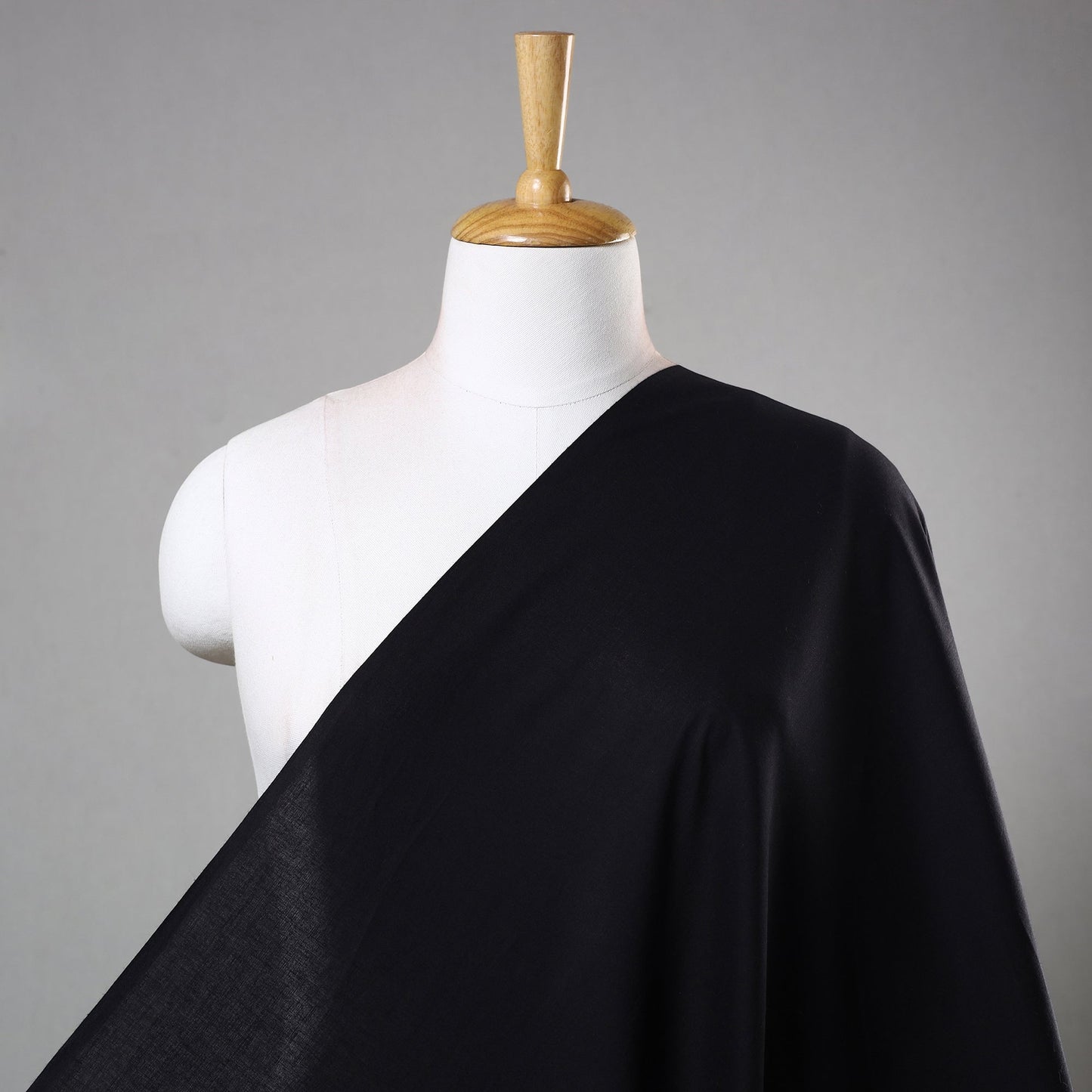 Black Prewashed Cotton Plain Fabric 