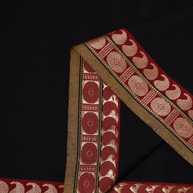 Black - prewashed cotton thread border dharwad fabric 02