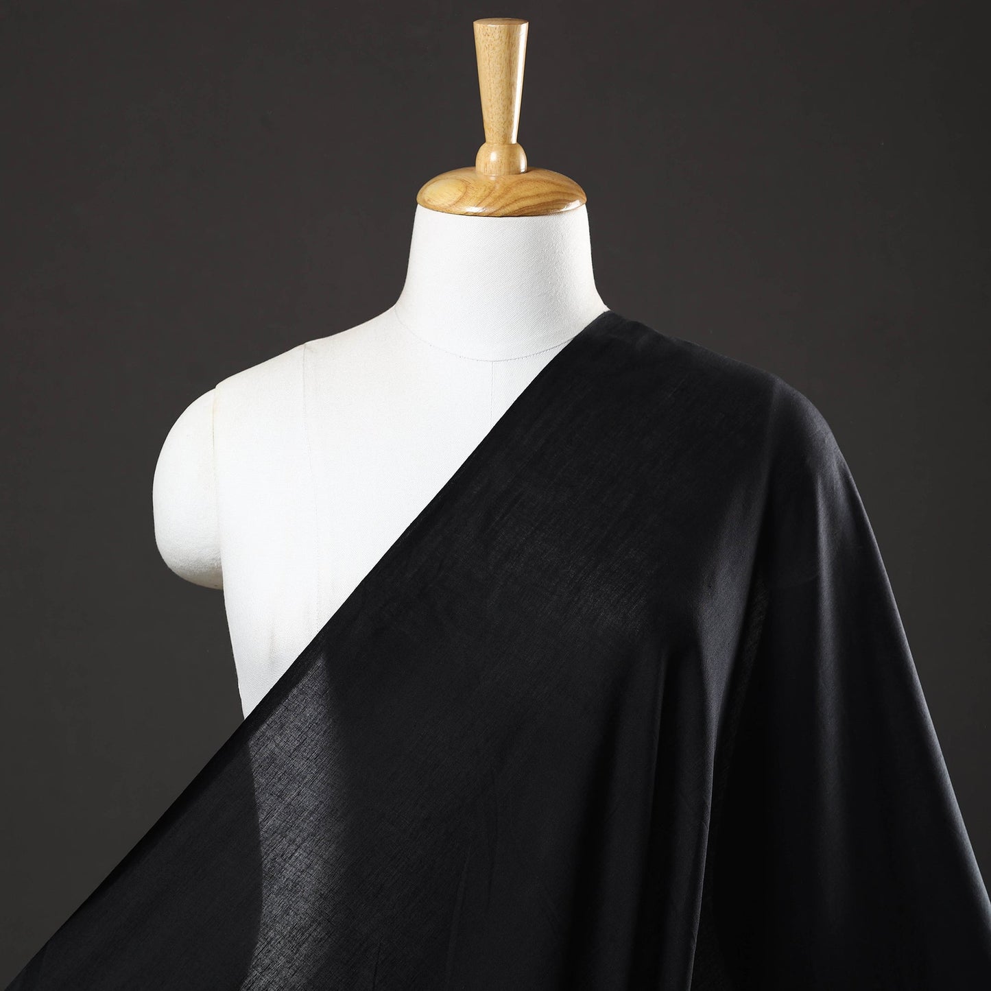  Black Prewashed Mul Cotton Plain Fabric