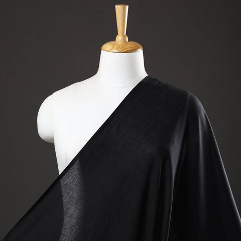  Black Prewashed Mul Cotton Plain Fabric